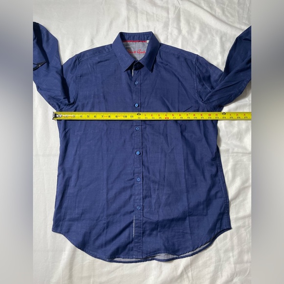 Robert Graham Blue plaid checkered lined button down long sleeve L tailored fit - Picture 3 of 5